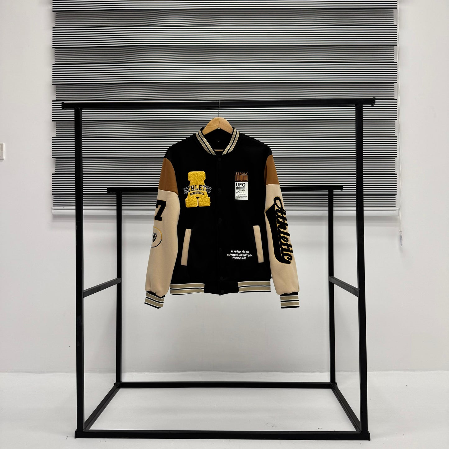 Cotton Fleece Chenille Embroidered Varsity Jacket