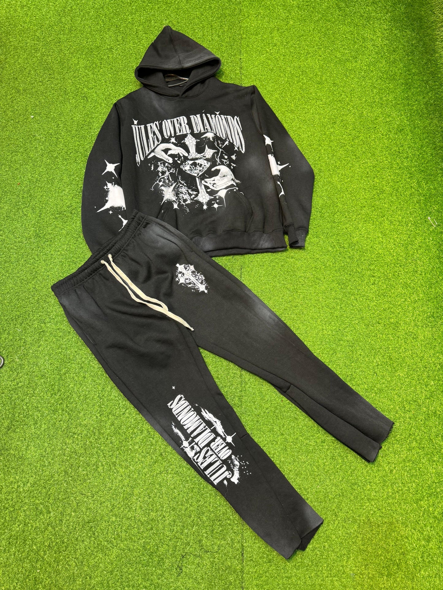 Sundried Cotton Sweat Suits / Flare Pants & Hoodie