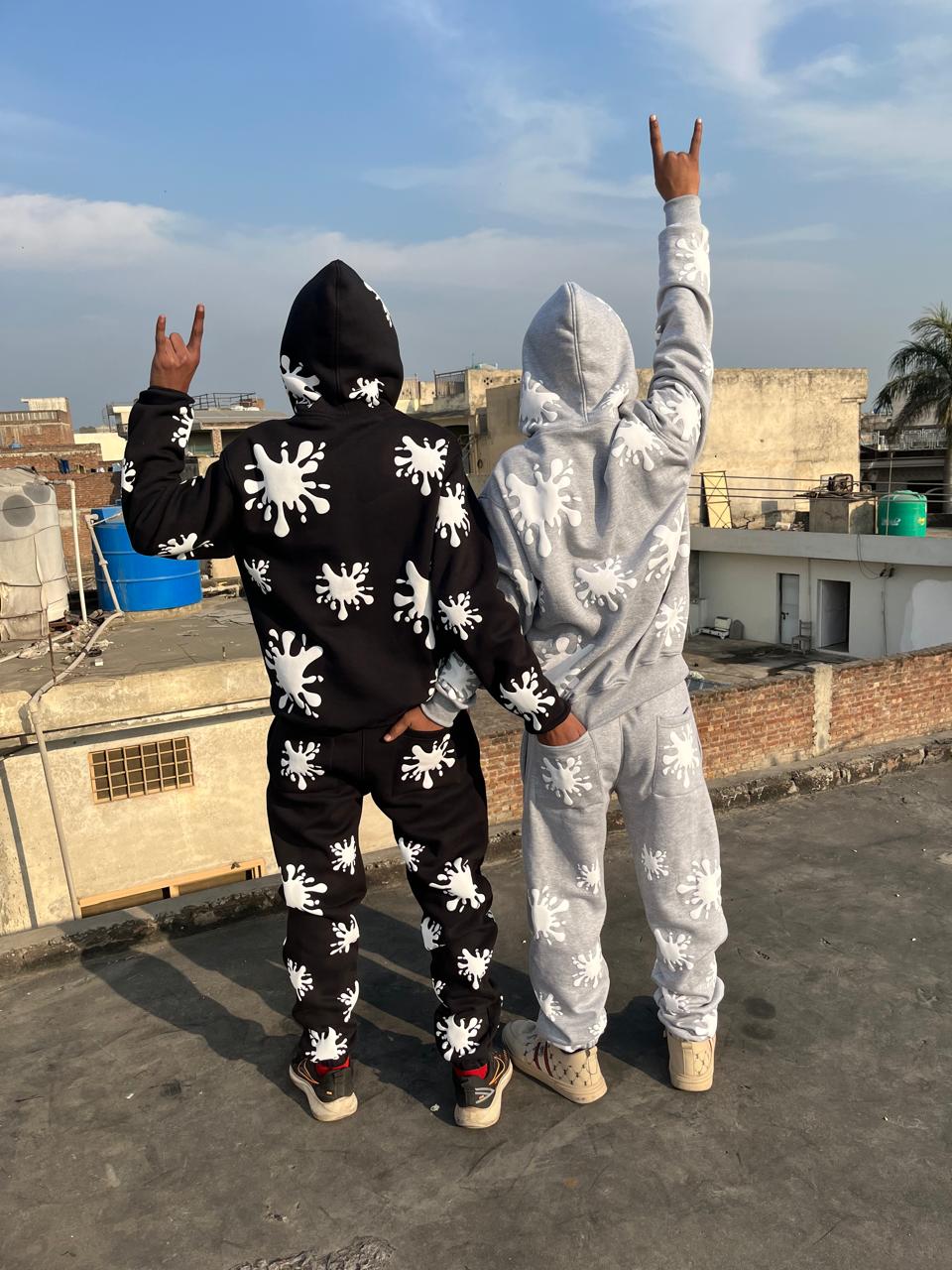 100% Cotton All Over Puff Printed Jogger Set