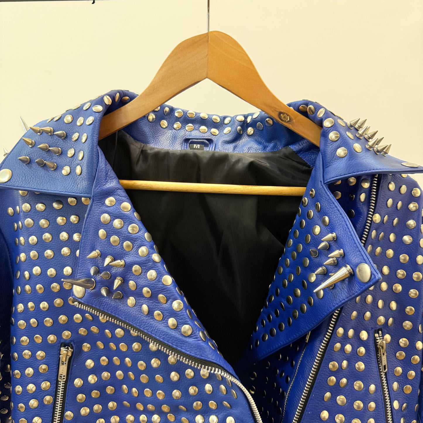 Biker Leather Fashion Jacket With Spikes