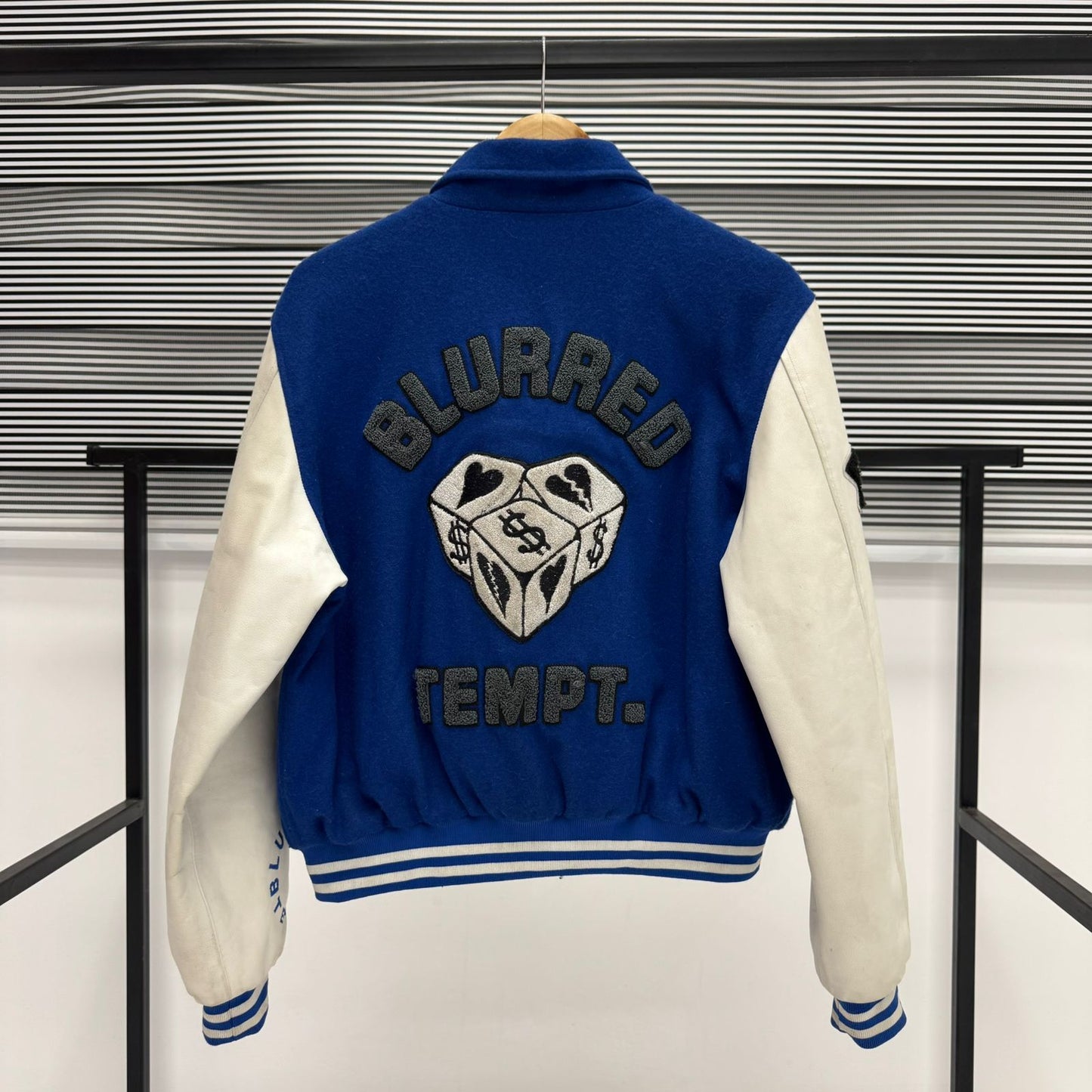 Genuine Cow Leather Sleeves Patch Work Varsity Jacket