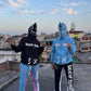 6 Panel Flare Pants With Full Phase Zip Up Hoodie Sweat Suits