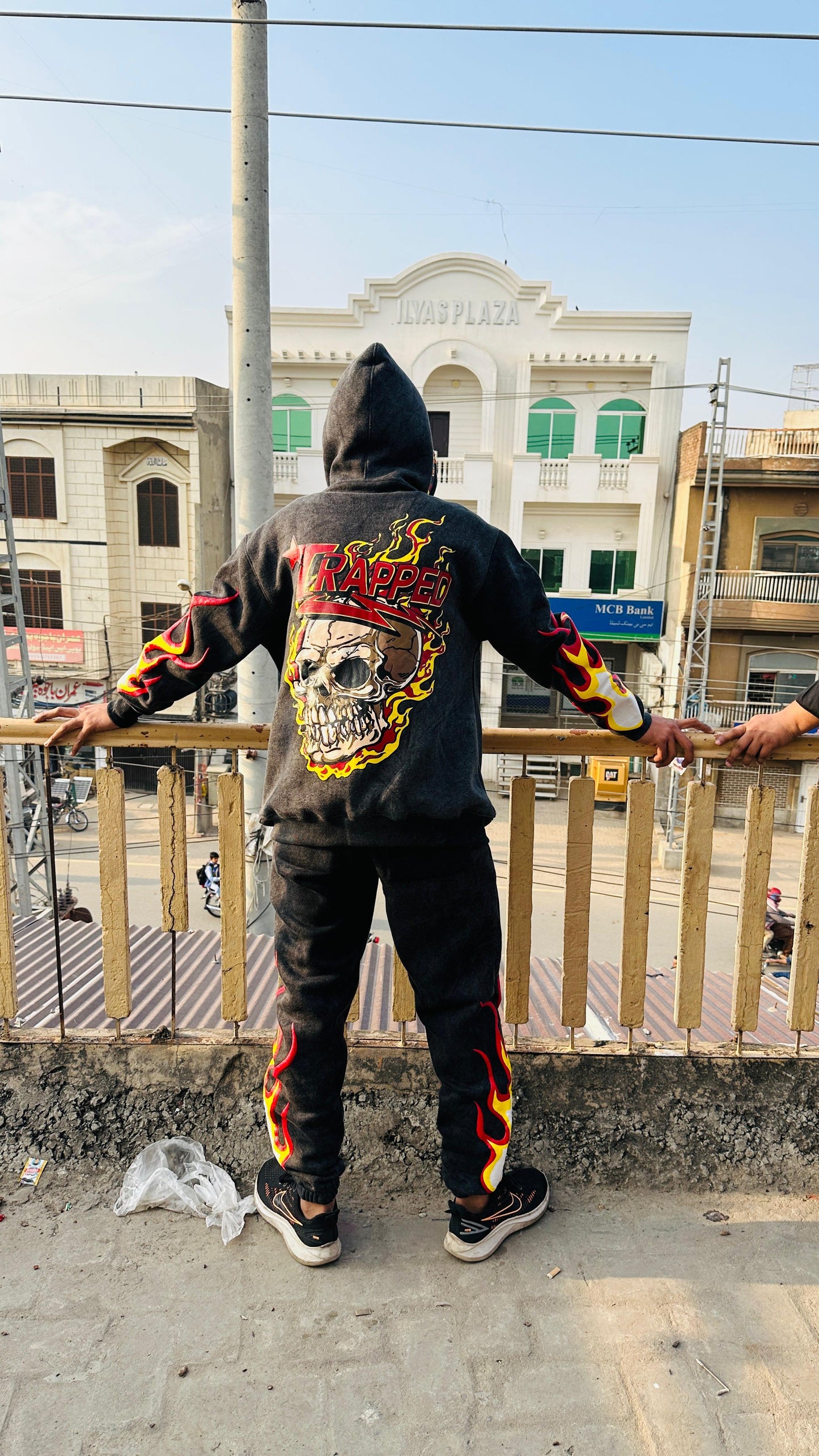 Stone Wash Graphic Sweat Suits