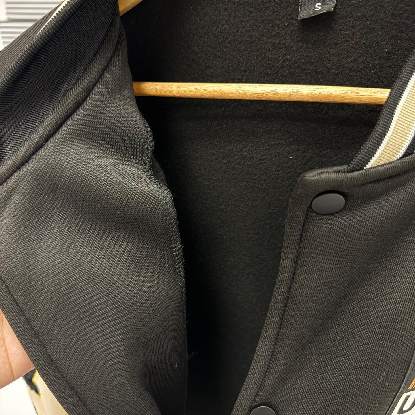 Wool Leather Sleeves Embroidered Varsity Jacket