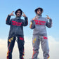 Stone Wash Graphic Sweat Suits
