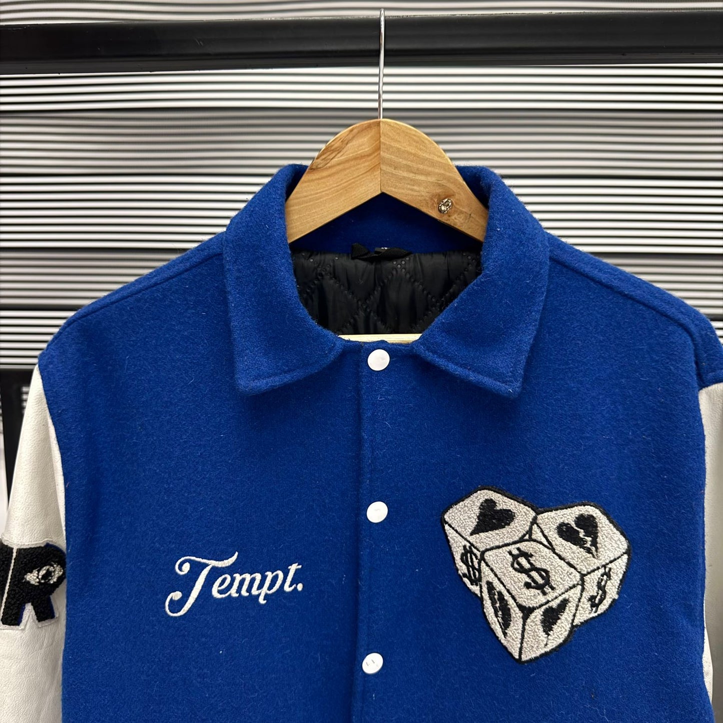 Genuine Cow Leather Sleeves Patch Work Varsity Jacket