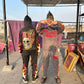 Stone Wash Graphic Sweat Suits
