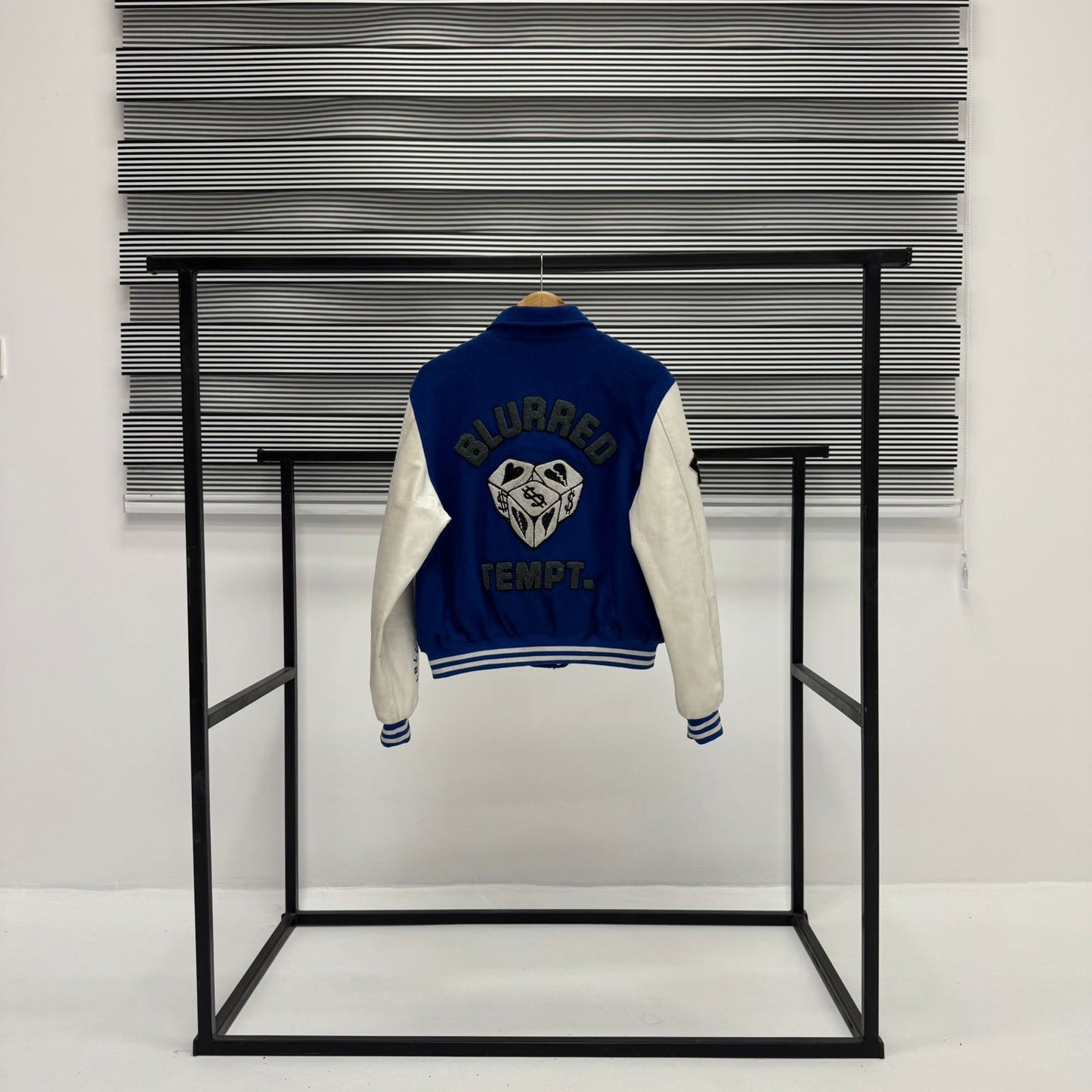 Genuine Cow Leather Sleeves Patch Work Varsity Jacket