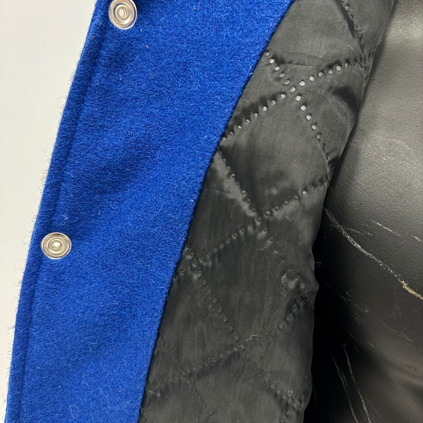 Genuine Cow Leather Sleeves Patch Work Varsity Jacket