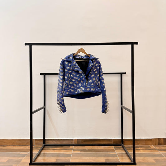 Biker Leather Fashion Jacket With Spikes