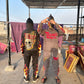 Stone Wash Graphic Sweat Suits