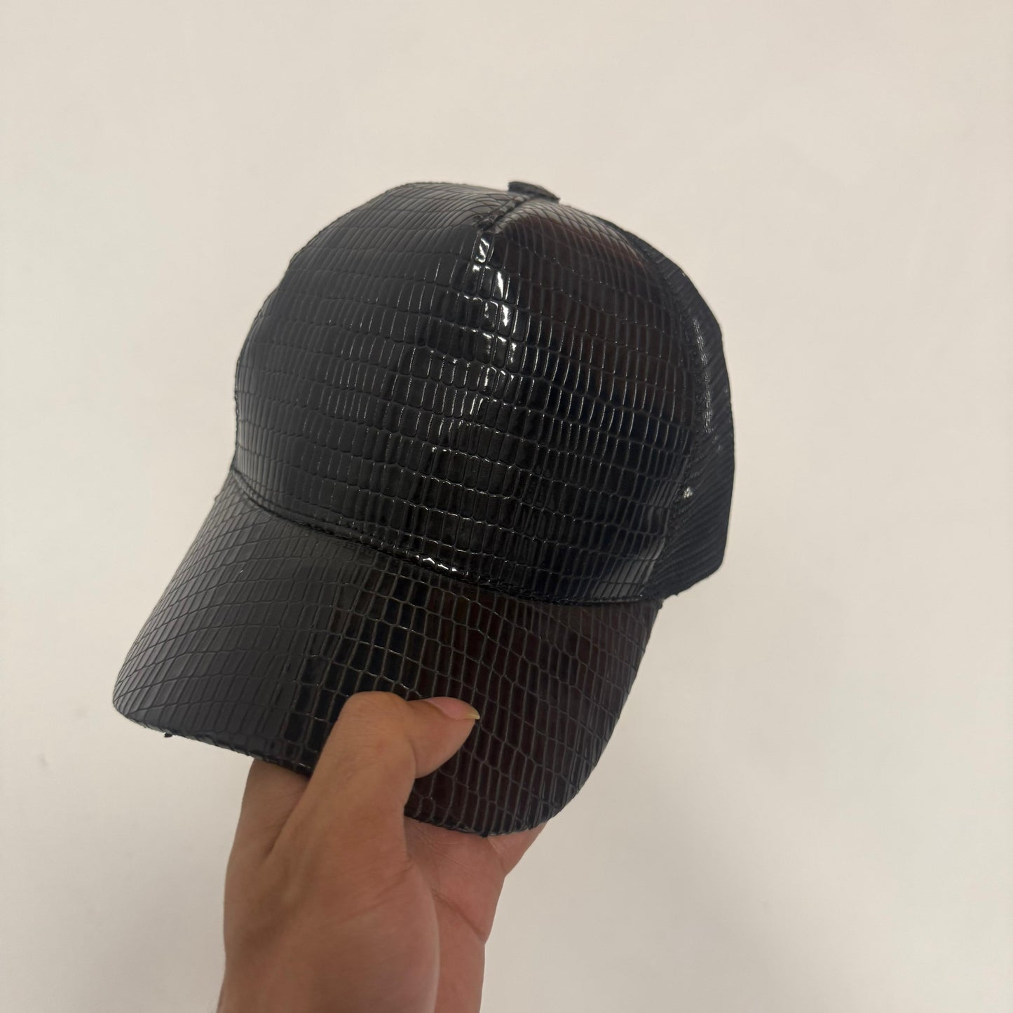 Leather Trucker Cap With Mesh