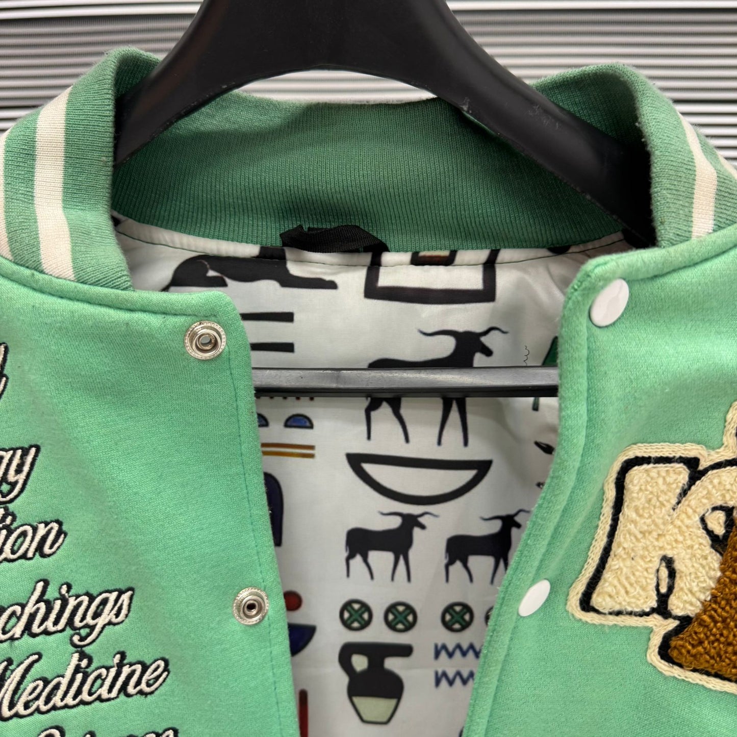 Wool Leather Sleeves Embroidery & Chenille Patch Work Varsity Jacket