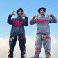 Stone Wash Graphic Sweat Suits