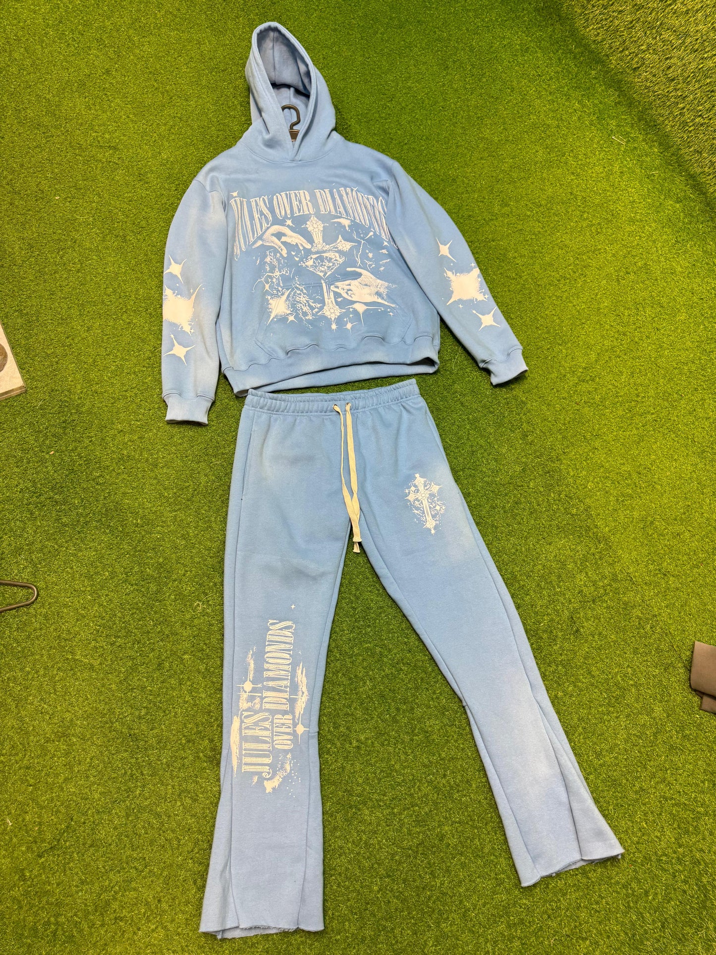 Sundried Cotton Sweat Suits / Flare Pants & Hoodie