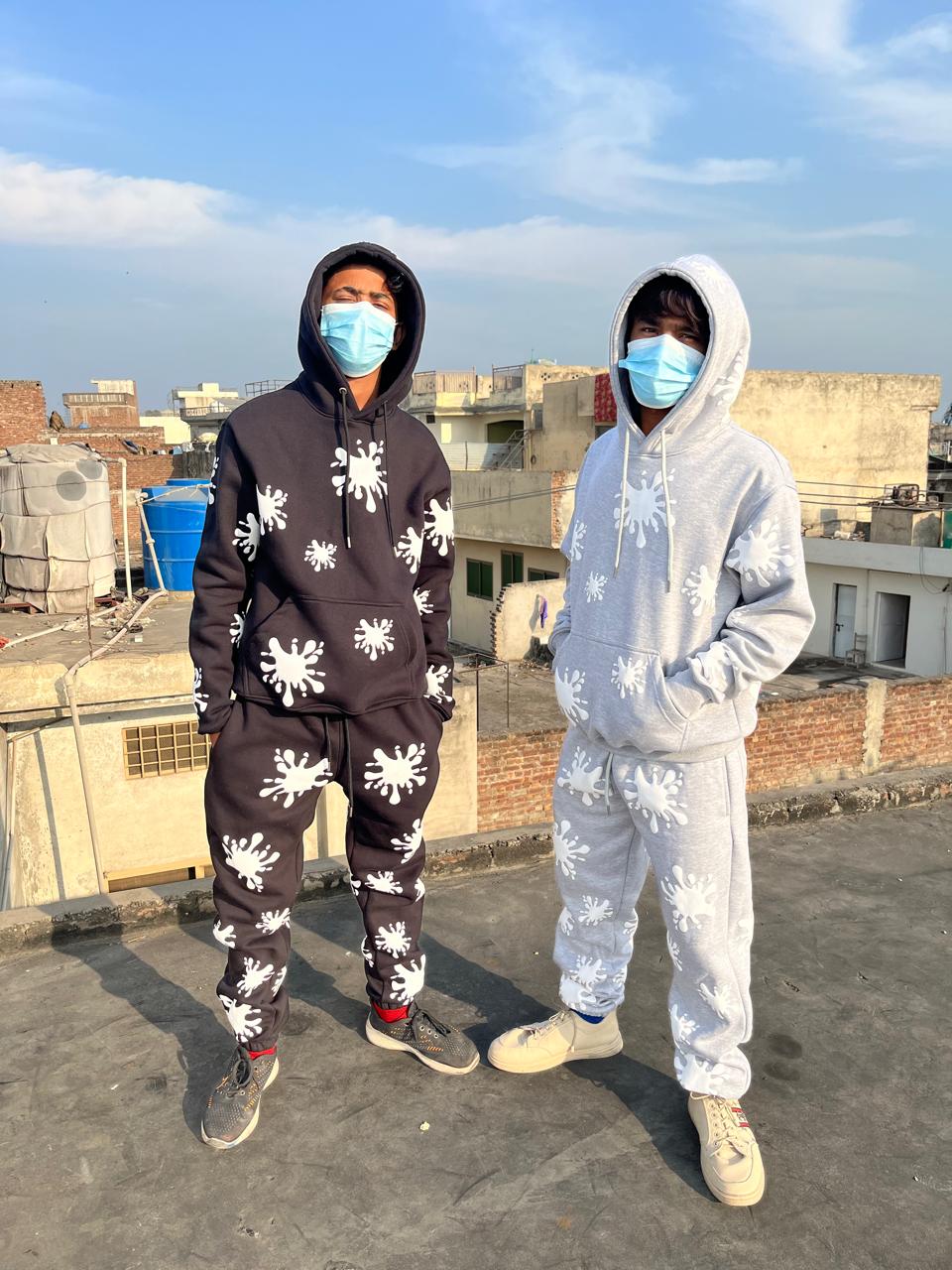 100% Cotton All Over Puff Printed Jogger Set