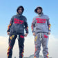 Stone Wash Graphic Sweat Suits