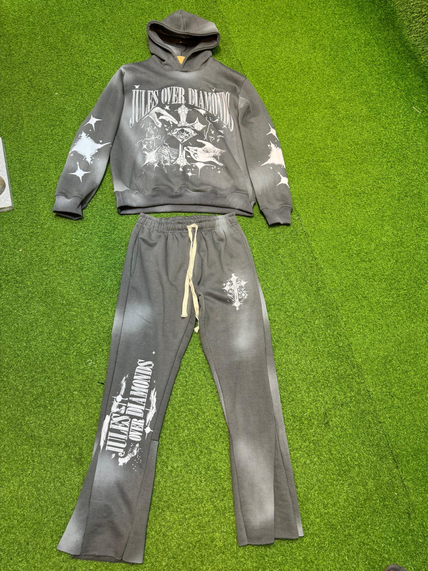 Sundried Cotton Sweat Suits / Flare Pants & Hoodie