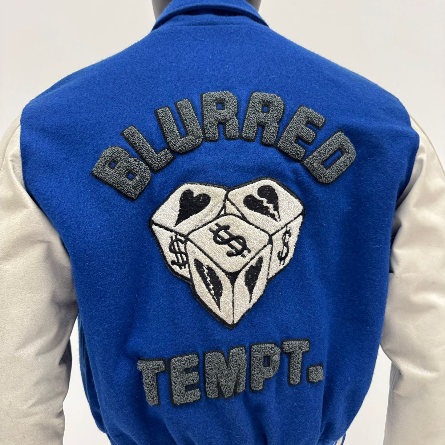 Genuine Cow Leather Sleeves Patch Work Varsity Jacket