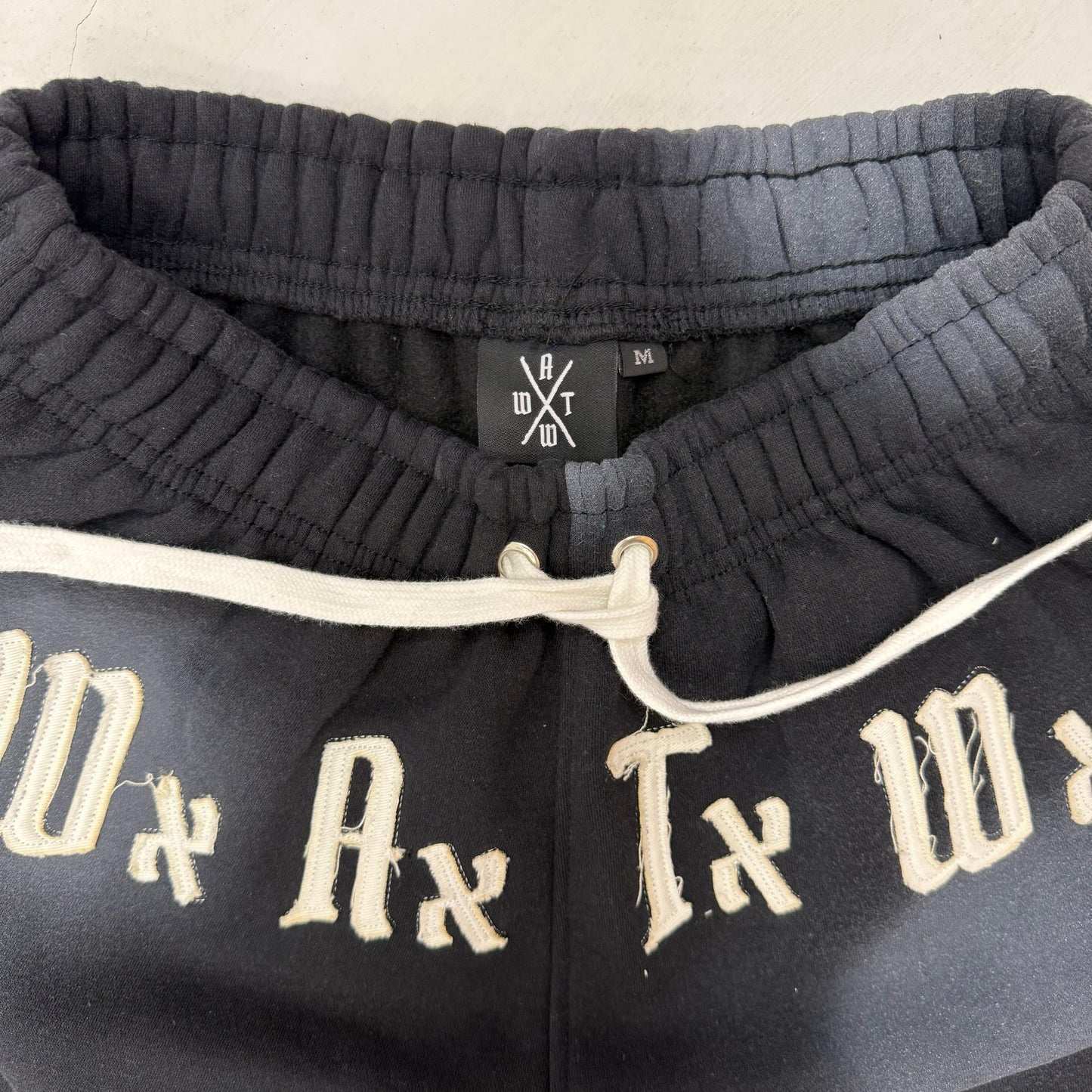 Cotton Distress Shorts With Rhinestones