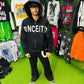 Rhinestones Cutted Bottom Hoodies and Pants