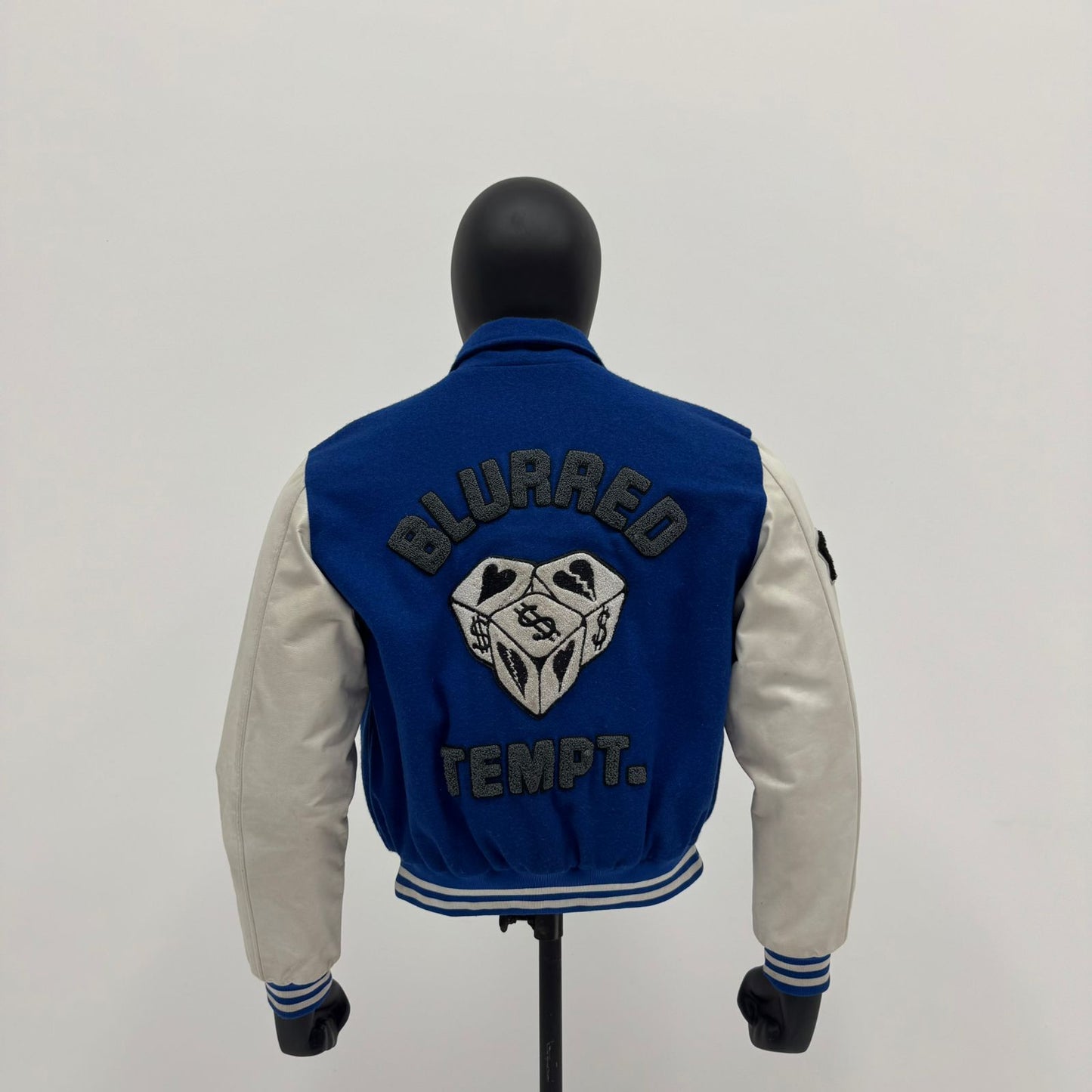 Genuine Cow Leather Sleeves Patch Work Varsity Jacket