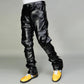 Skinny Stacked Pu Leather Cargo Pants
