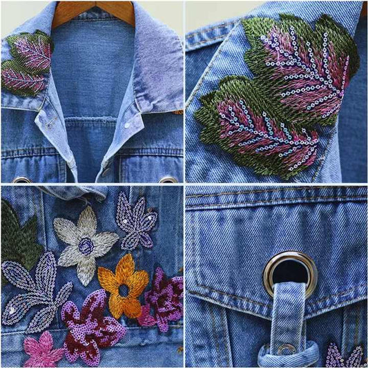 Floral Embroidery Women's Denim Jackets