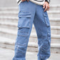 Baggy Pockets Design Men Denim Cargo Pants