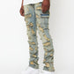 Denim Ripped Men Flared Cargo Pants