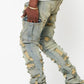 Denim Ripped Men Flared Cargo Pants