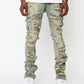 Denim Ripped Men Flared Cargo Pants