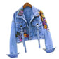 Floral Embroidery Women's Denim Jackets